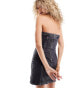 Tommy Jeans denim bandeau mini dress in black Jeansschwarz, 2XS - EU 32 - фото #3