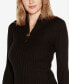 Фото #4 товара Black Label Women's Ribbed Quarter-Zip Sweater