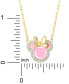 Cubic Zirconia & Pink Enamel Minnie Mouse 18" Pendant Necklace in 18k Gold-Plated Sterling Silver