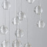 KJLARS Pendant Light LED Modern Glass Crystal Pendant Light Height Adjustable Chandelier Decorative Chandelier for Villa Stairs Living Room Dining Room Bedroom Pendant Lamp (14 Balls Rectangle)