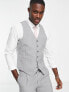 Noak premium wool-rich skinny suit waistcoat in black