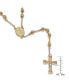 ფოტო #2 პროდუქტის Unisex 18K Gold Plated Stainless Steel Beaded Classic Rosary Necklace