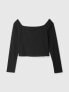 Фото #5 товара Modern Cropped Off-Shoulder T-Shirt