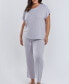 ფოტო #1 პროდუქტის Jewel Cozy Plus Size Modal Pajama Pant Set, 2 Piece