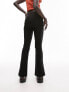 Фото #4 товара Topshop Petite clean high waist bengaline flare trouser in black