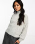 Фото #2 товара Vila high neck jumper in light grey melange