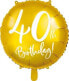Фото #1 товара Украшения для организации праздников Party Deco Баллон фольгированный 40-летие, золотой, 45 см универсальный