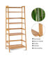 Фото #7 товара Multifunctional 4 Shelf Bamboo Bookcase Ladder Plant Flower Stand Rack Storage