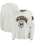 Women's White Michigan Wolverines Edith Long Sleeve T-shirt