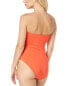 Фото #2 товара Carmen Marc Valvo Bandeau One-Piece Women's Red 6