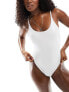 Calvin Klein Low Back Swimsuit - CK Festive in white