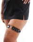 ASOS DESIGN Curve Halloween thigh chain with heart and studded PU detail