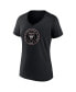 ფოტო #1 პროდუქტის Women's Lionel Messi Black Inter Miami CF Authentic Stack Name Number V-Neck T-Shirt