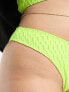 Фото #3 товара COLLUSION Plus textured high leg bikini bottom in neon yellow