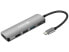 SANDBERG USB-C Dock HDMI+3xUSB+PD 100W - Wired - USB 3.2 Gen 1 (3.1 Gen 1) Type-C - 100 W - Grey - 4K Ultra HD - Aluminium