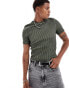 Фото #2 товара ASOS DESIGN cropped muscle fit washed t-shirt in green rib