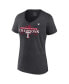 Фото #2 товара Women's Heather Charcoal Texas Rangers 2023 American League Champions Locker Room Plus Size V-Neck T-shirt