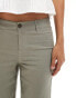 Bershka linen tailored flared trousers in taupe