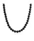 Bling Jewelry plain Simple Basic Western Jewelry Classic Black Onyx Round 10MM Bead Strand Necklace For Women Teen Silver Plated Clasp 18 Inch