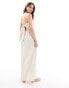 Фото #2 товара Pretty Lavish bandeau linen blend midaxi dress in beige