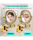 8 Inch LED Wall Mount Two-Sided Magnifying Makeup Vanity Mirror 12 Inch Extension Gold Finish