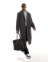 ASOS DESIGN wool look overcoat in dark grey