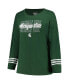 Фото #3 товара Women's Green Michigan State Spartans Plus Size Triple Script Crew Neck Long Sleeve T-shirt