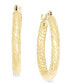 Textured Wide Hoop Earrings in 10k Gold