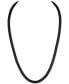 ფოტო #1 პროდუქტის Men's Box Link 22" Chain Necklace in Black Enamel over Stainless Steel (Also in Red & Blue Enamel), Created for Macy's