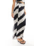 New Look mesh tie dye midi skirt co-ord in black stripe