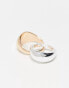 ASOS DESIGN pack of 2 rings with bubble design in mixed metal