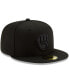 Фото #2 товара Men's Black Milwaukee Brewers Black on Black 59FIFTY Fitted Hat