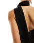 Фото #8 товара Vesper halterneck scarf detail maxi dress with thigh spilt in black