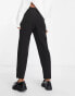 River Island buttoned cigarette trouser in black