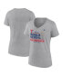 Фото #1 товара Women's Heather Gray Texas Rangers 2023 World Series Champions Locker Room V-Neck T-shirt