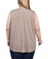 ფოტო #2 პროდუქტის Plus Size Sleeveless Swiss Dot Blouse