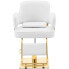 Fotel fryzjerski barberski kosmetyczny z podnóżkiem Physa OSSETT - biały ze złotem