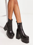 Фото #1 товара ASOS DESIGN Erika premium leather platform boots in black