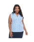 Plus Size 1950s Commuter Set Collar Blouse Blue & White Gingham, 4X - фото #1