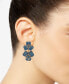 ფოტო #2 პროდუქტის Gold-Tone Color Crystal Flower Double Drop Earrings