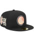 ფოტო #1 პროდუქტის Men's Black Golden State Warriors Floral Side 59FIFTY Fitted Hat