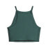 Фото #2 товара Puma T7 Shiny Crew Neck Crop Top Womens Green Casual Athletic 62146243