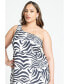 Фото #3 товара Plus Size Zebra Print Flowy Maxi Dress