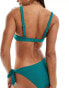 Фото #3 товара Accessorize crinkle bunny tie bikini top in teal