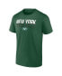 Фото #4 товара Men's Black, Green New York Jets Two-Pack T-shirt Combo Set