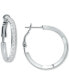 ფოტო #1 პროდუქტის Cubic Zirconia Medium Hoop Earrings, 1", Created for Macy's