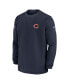 Фото #2 товара Men's Navy Chicago Bears 2023 Sideline Throwback Heavy Brushed Waffle Long Sleeve Top
