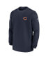 Men's Navy Chicago Bears 2023 Sideline Throwback Heavy Brushed Waffle Long Sleeve Top