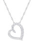 Фото #1 товара Macy's lab-Grown White Sapphire Heart 18" Pendant Necklace (5/8 ct. t.w.) in Sterling Silver