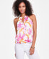 ფოტო #1 პროდუქტის Women's Floral-Print Halter Top, Created for Macy's